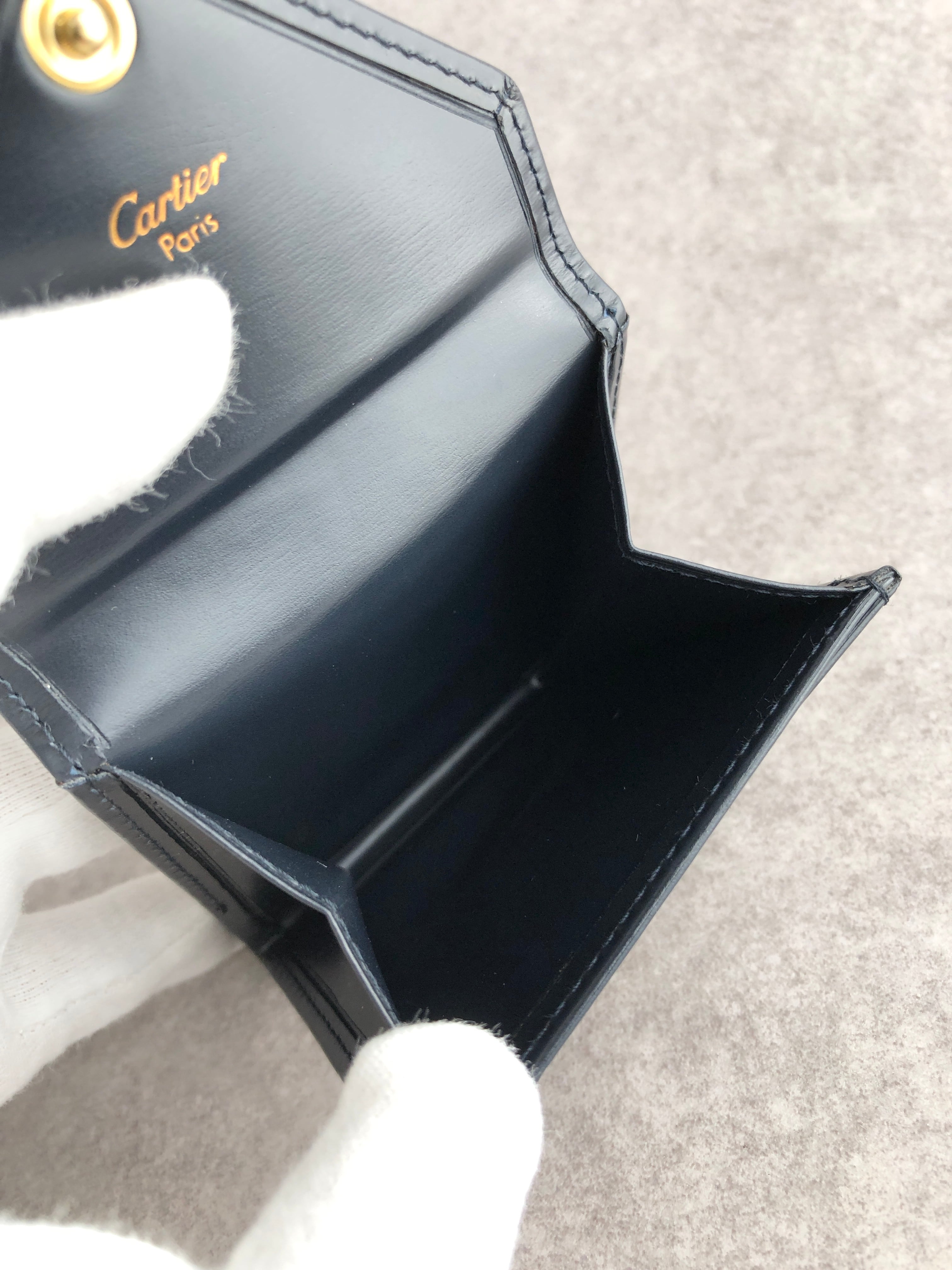 良品　廃盤希少　カルティエ　サファイアライン　ケース　小銭入れ　レザー　黒 Cartier カルティエ サファイアライン コインケース ブラック レザー