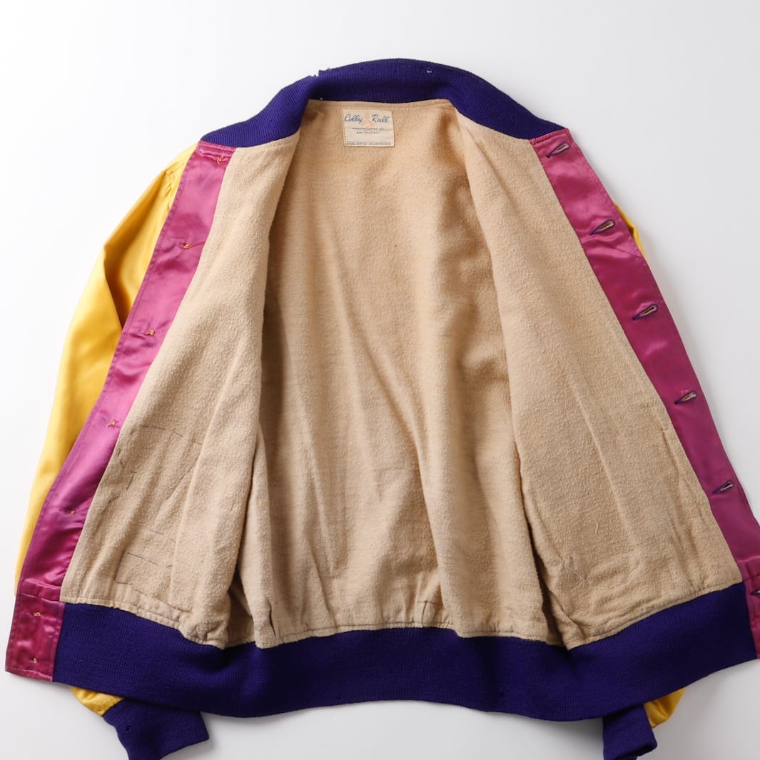 値下 by walid Vintage Silk Blouson ブルゾン 刺繍 極美品】40s special vintage jacket satin fabric blouson made in
