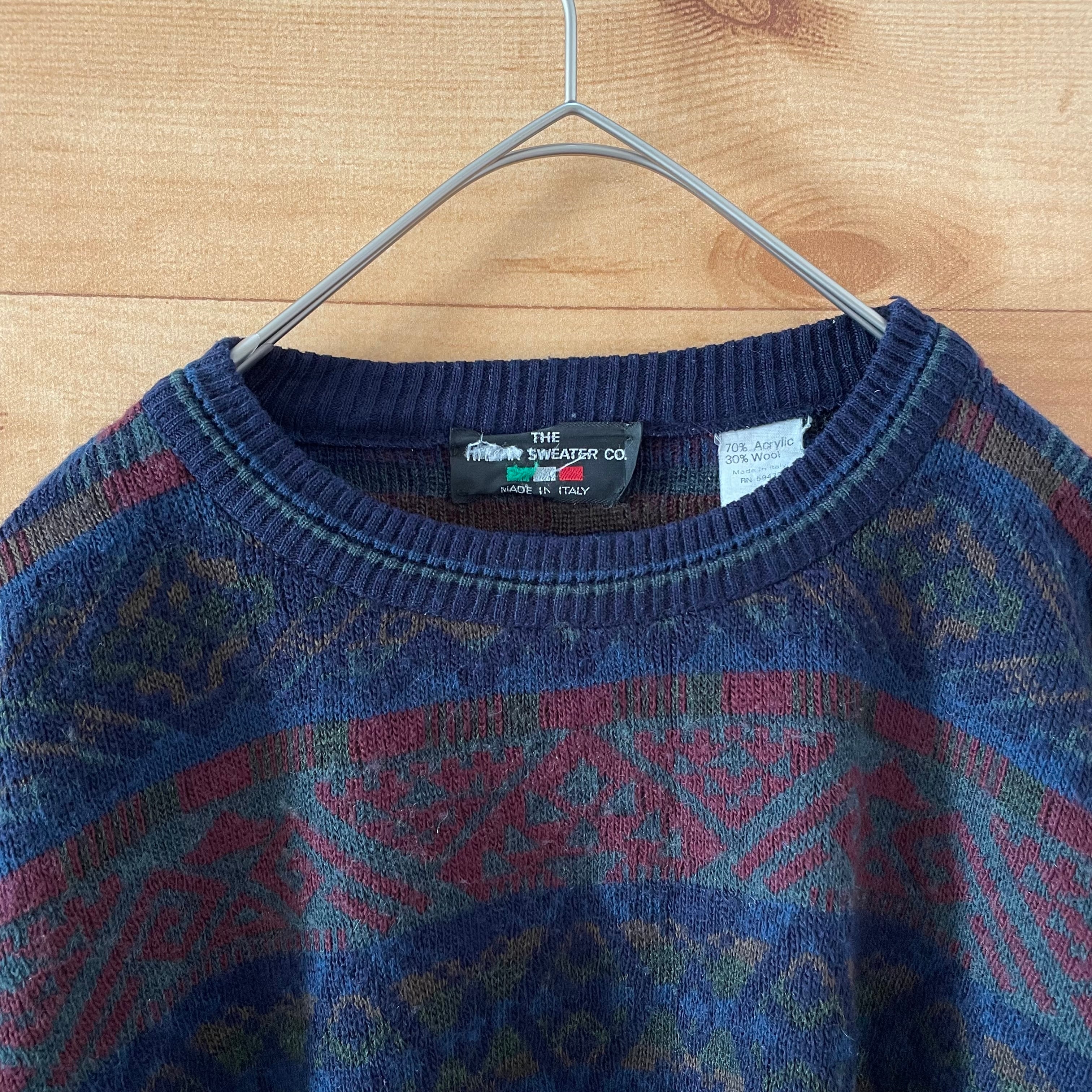 THE ITALIAN SWEATER CO】イタリア製 ウール アクリル 柄ニット ...