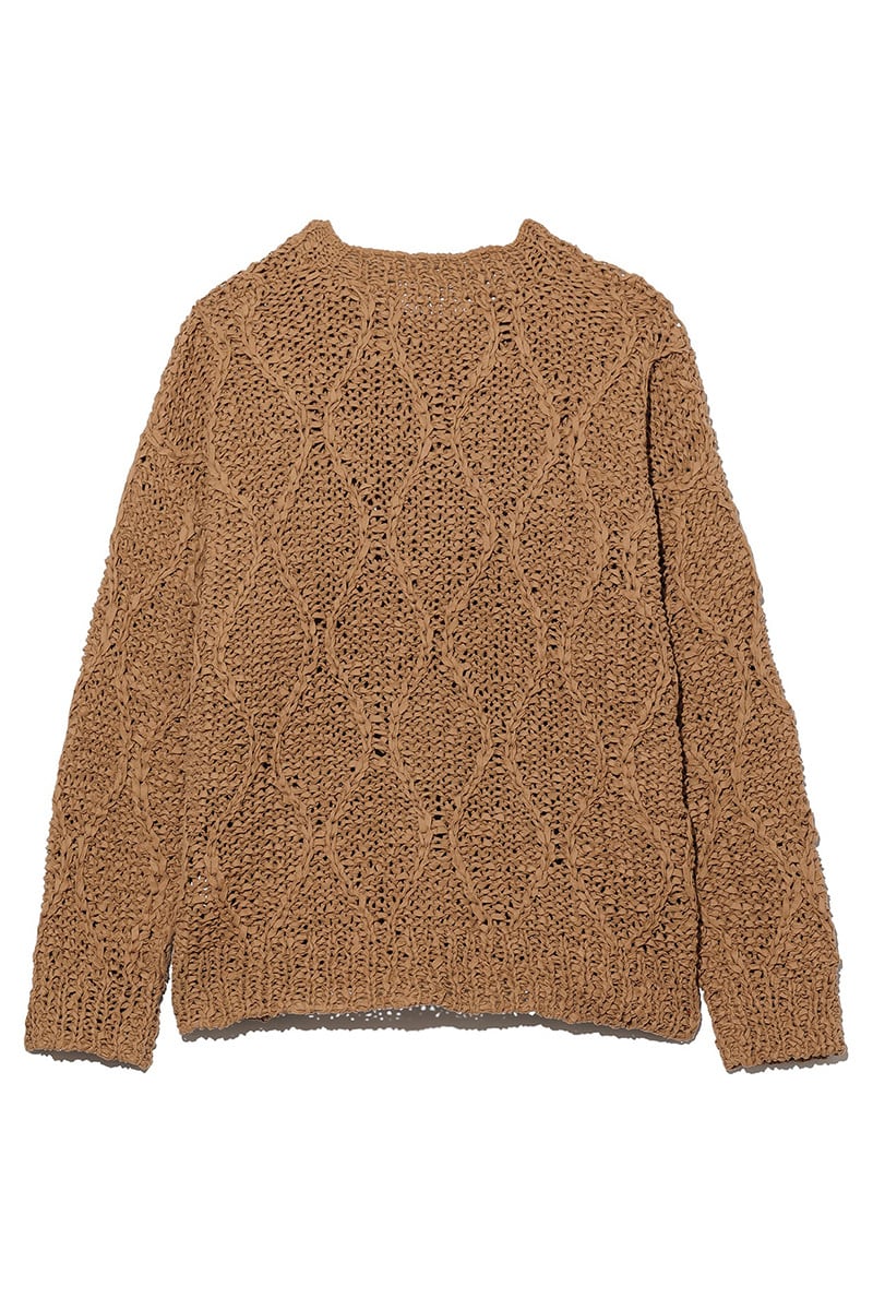 UNUSED(アンユーズド) Gourd Pattern Hand-Knitted Crewneck Sweater