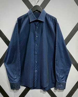【X VINTAGE】Block Check Pattern Loose L/S Shirt