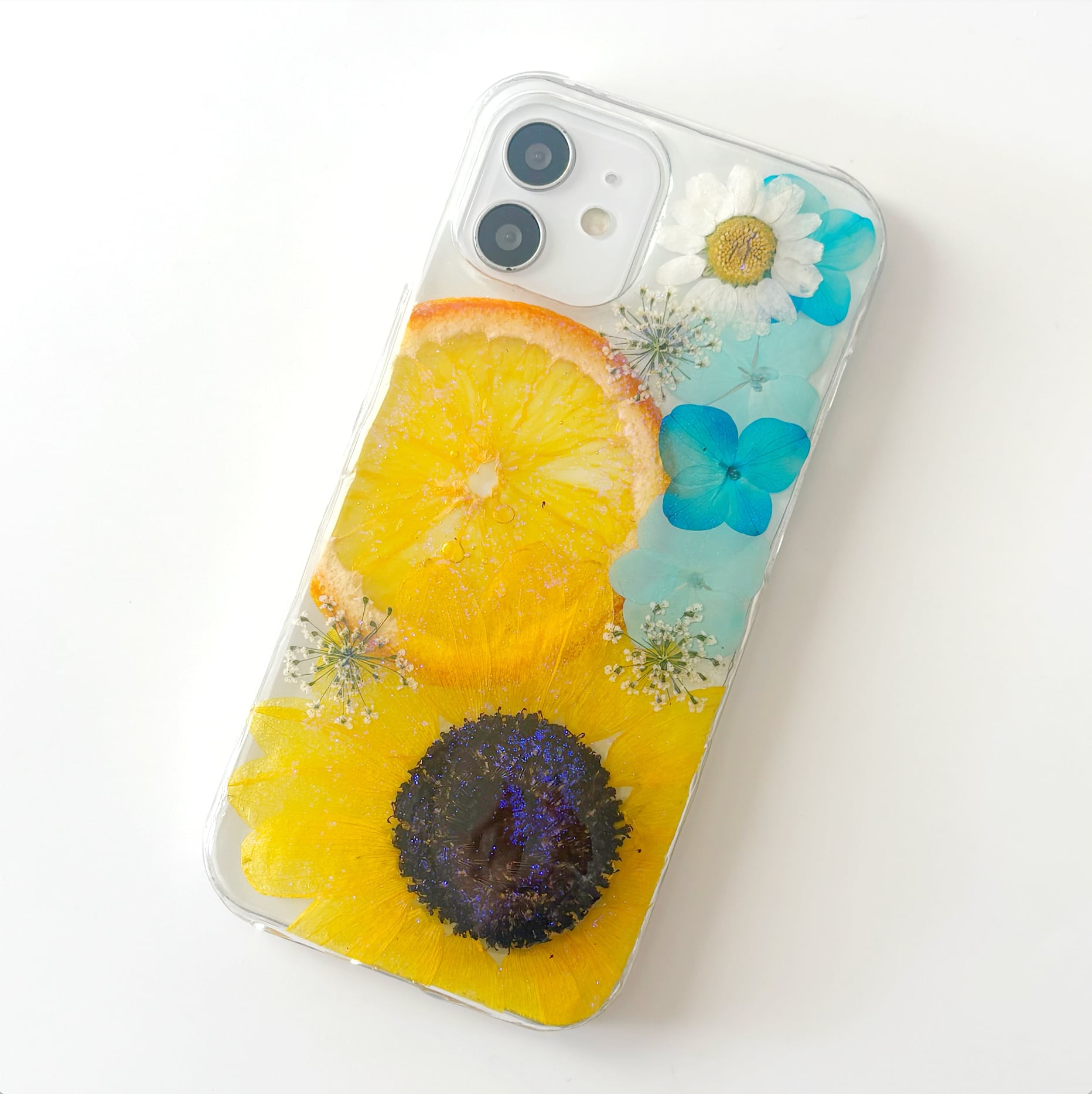 手染めひまわりイエローのシザーケース 新作】ひまわりのスマホケース | Orange Magic