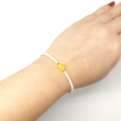 上品な雰囲気のある淡水琥珀ブレスレット MSB25C408N