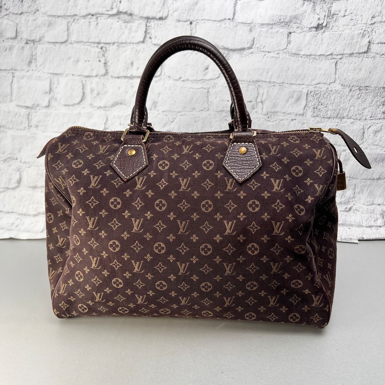 LOUIS VUITTON ルイヴィトン スピーディ30 モノグラム・ミニラン  キャンバス ハンドバッグ ブラウン A-14130
