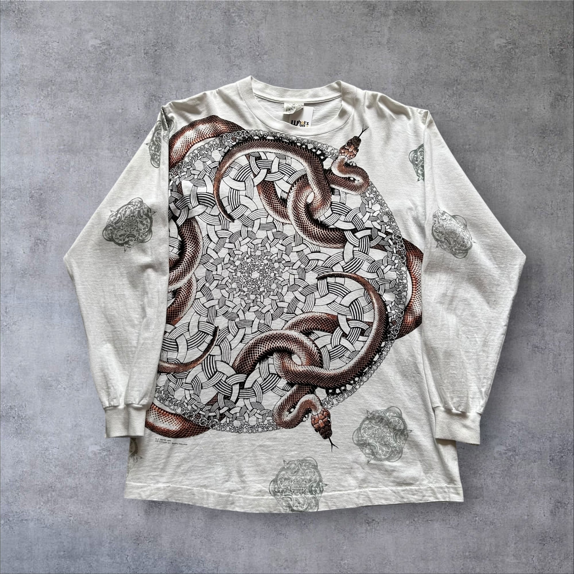 Special!! 1990s M.C.Escher "Snake" All Over Print L/S T-shirt【高円寺店】