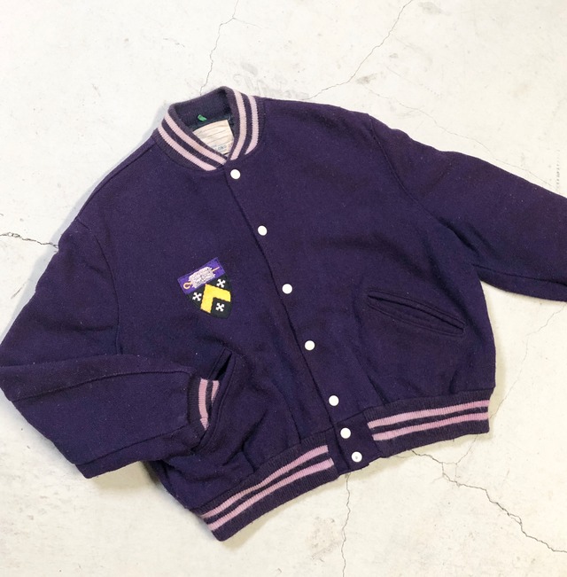 ⊕1970'S DeLONG WOOL STADIUM PURPLE 46