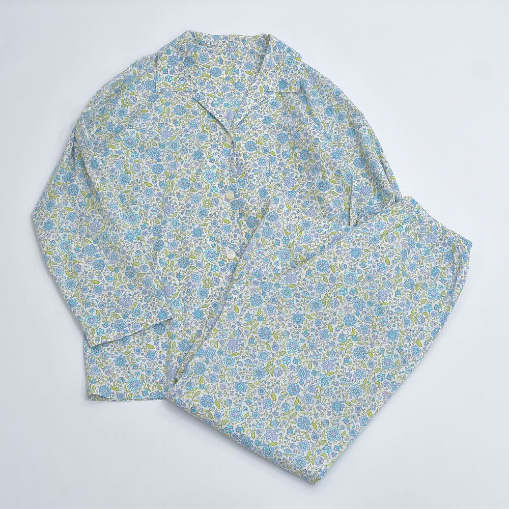 Vintage フラワーパターン 総柄 コットン セットアップ シャツ パンツ