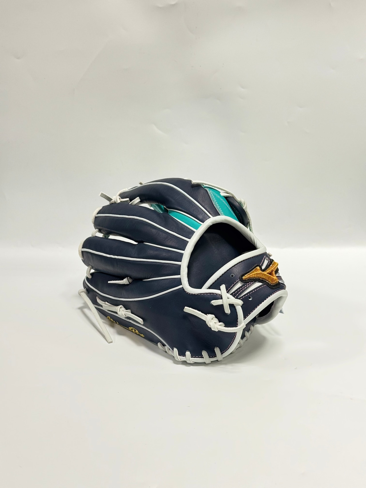 MIZUNO PROーミズノプロ 軟式グローブ ミチイ店舗別注グラブ 右投げ用 森下翔太選手モデル ヒスイ/Dブルー×グレー・画像3