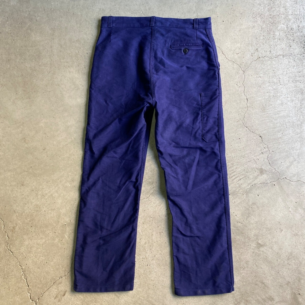フランス製 DUBURE & DEVERCHERE ブルーモールスキン フロントホック 