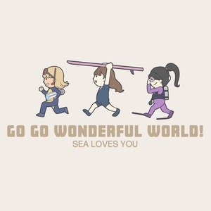 GO GO WONDERFUL WORLD!-Tシャツ・キッズ(バニラホワイト)