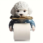 トイレットペーパーホルダー  かわいい 犬 トイプードル 壁掛けトイレットペーパーホルダー　アニマル　動物　犬 　バスルームティッシュ収納ラック　バスルームティッシュシェルフ　バスルームアクセサリー