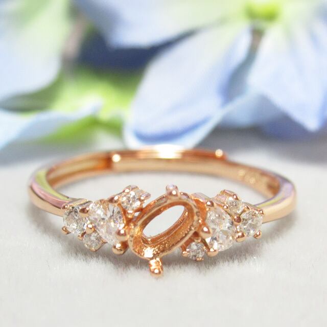 5×3㎜  インクラストCZ  S925 リング台  PG