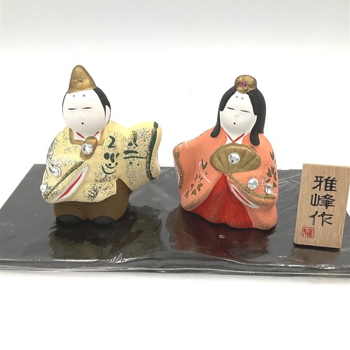 【陶器】錦彩立雛【雅峰作】