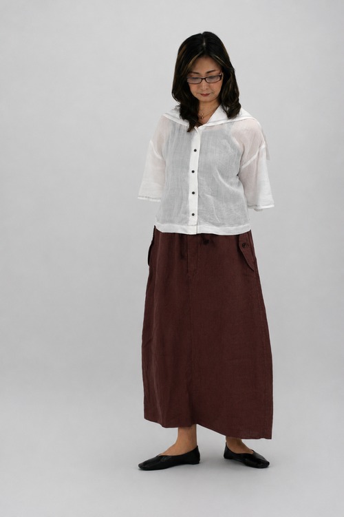 ROBE de PEAU / GRAND SAILOR COLLAR BLOUSE / White・Black