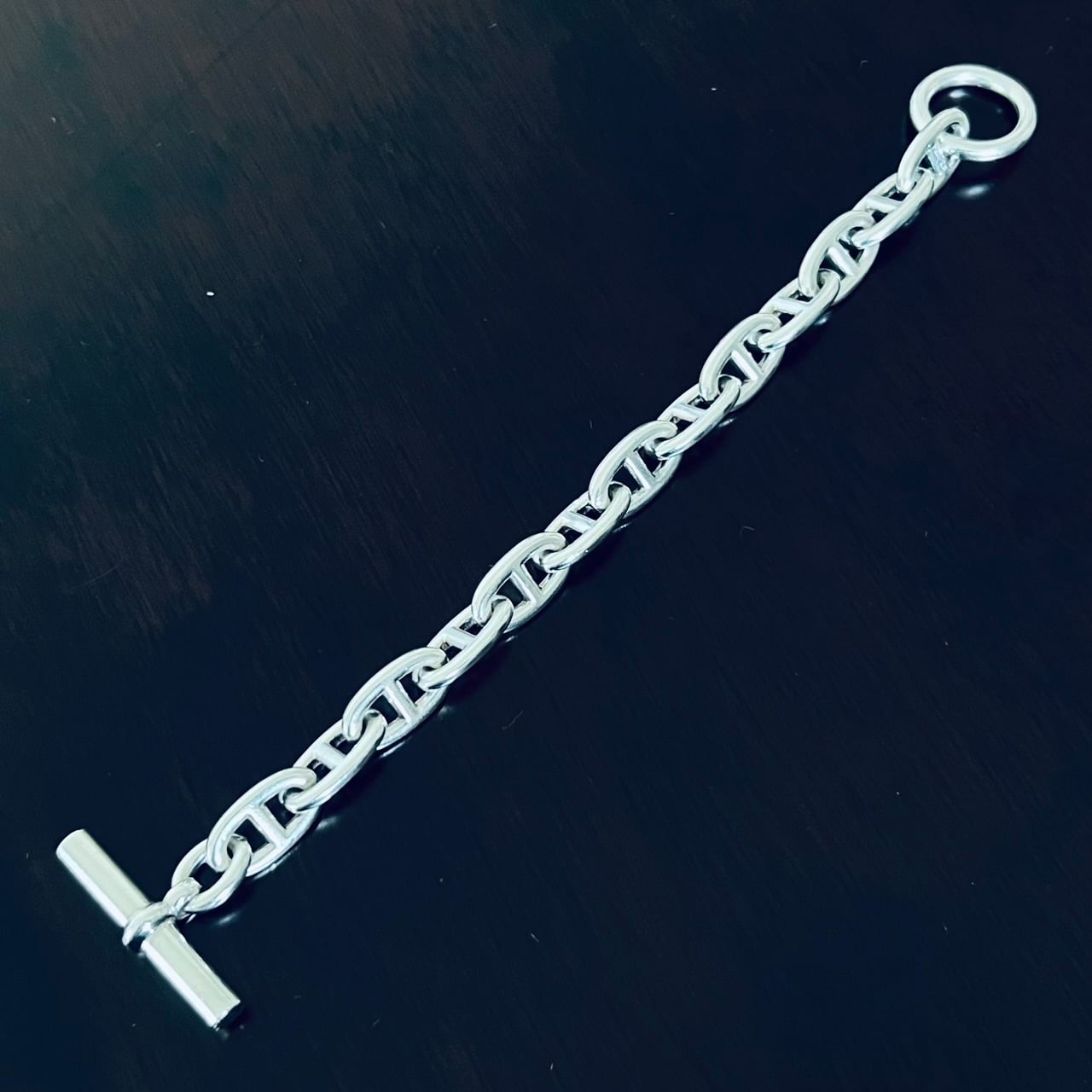 VINTAGE HERMES Chaine d'Ancre Bracelet GM 13 Links Sterling Silver