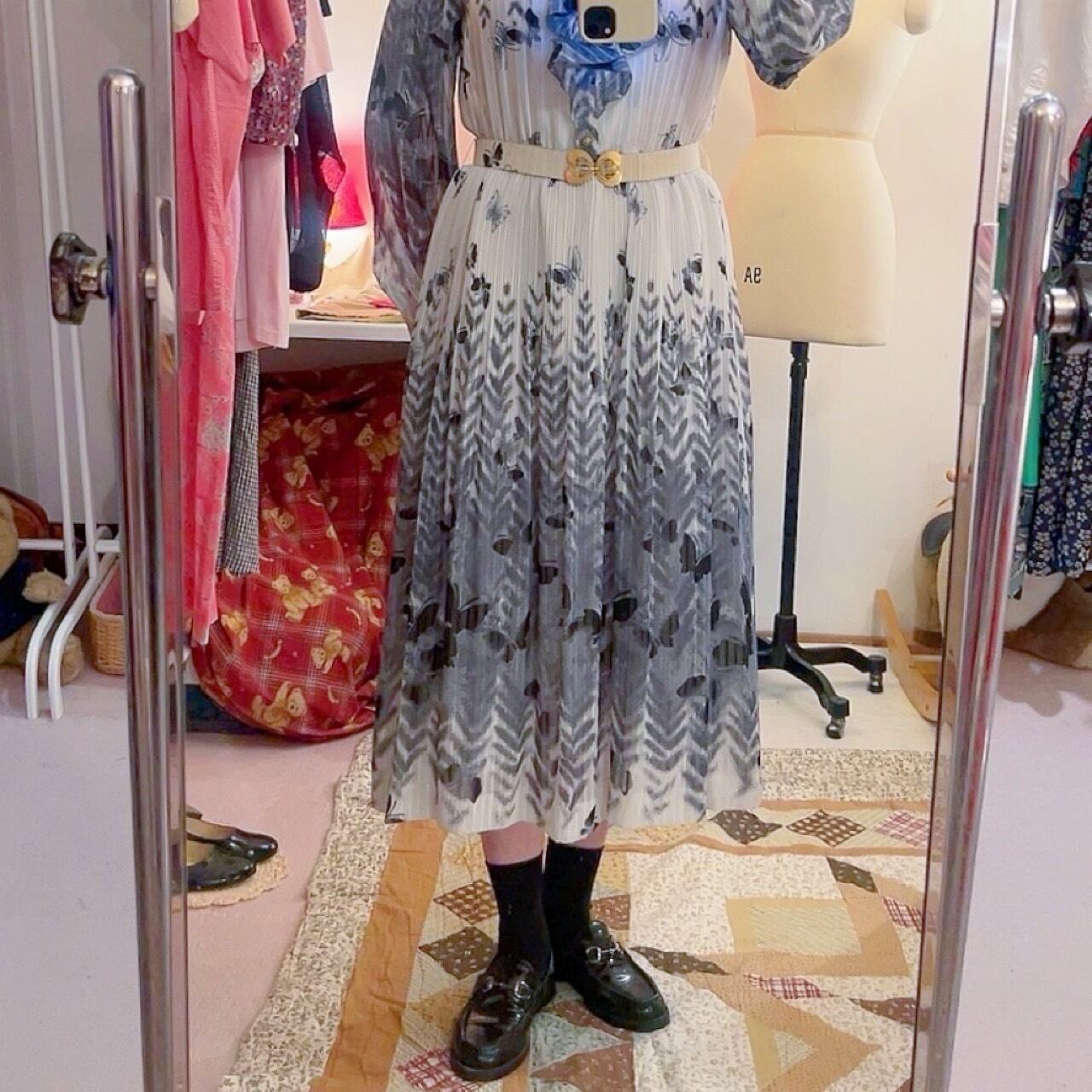 butterfly lame line one-piece