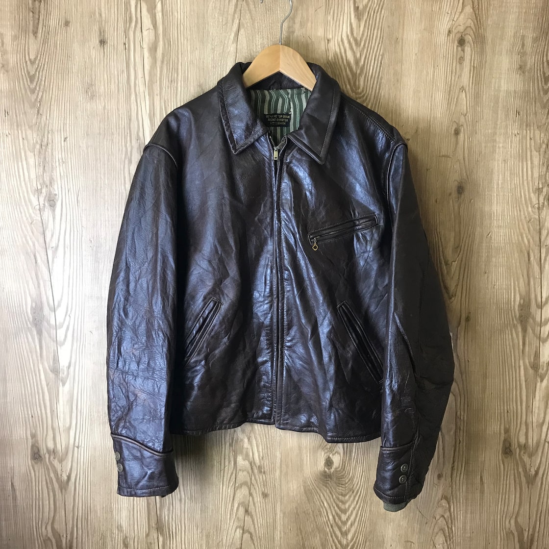 50s VINTAGE FRONT QUARTER HORSEHIDE スポーツジャケット レザー 