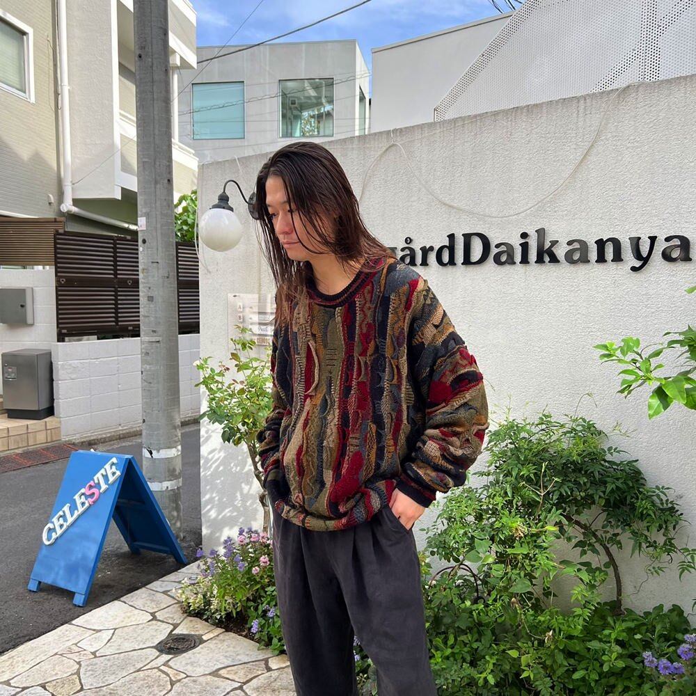 Protege] Vintage 3-D Crew Neck Knit [1990s-] Vintage 3-D Knitting