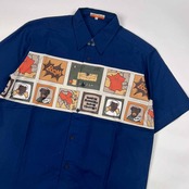 CASTELBAJAC SPORT カステルバジャック キャラプリント デザイン 半袖シャツ 2/ネイビー メンズ ゴルフ