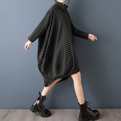 ボーダー コクーン ワンピース  00358