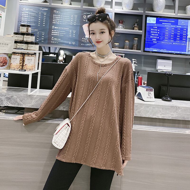 オータムルーズニットTシャツ ロング 大きめサイズ 秋物 ミックスインファッション28871946208