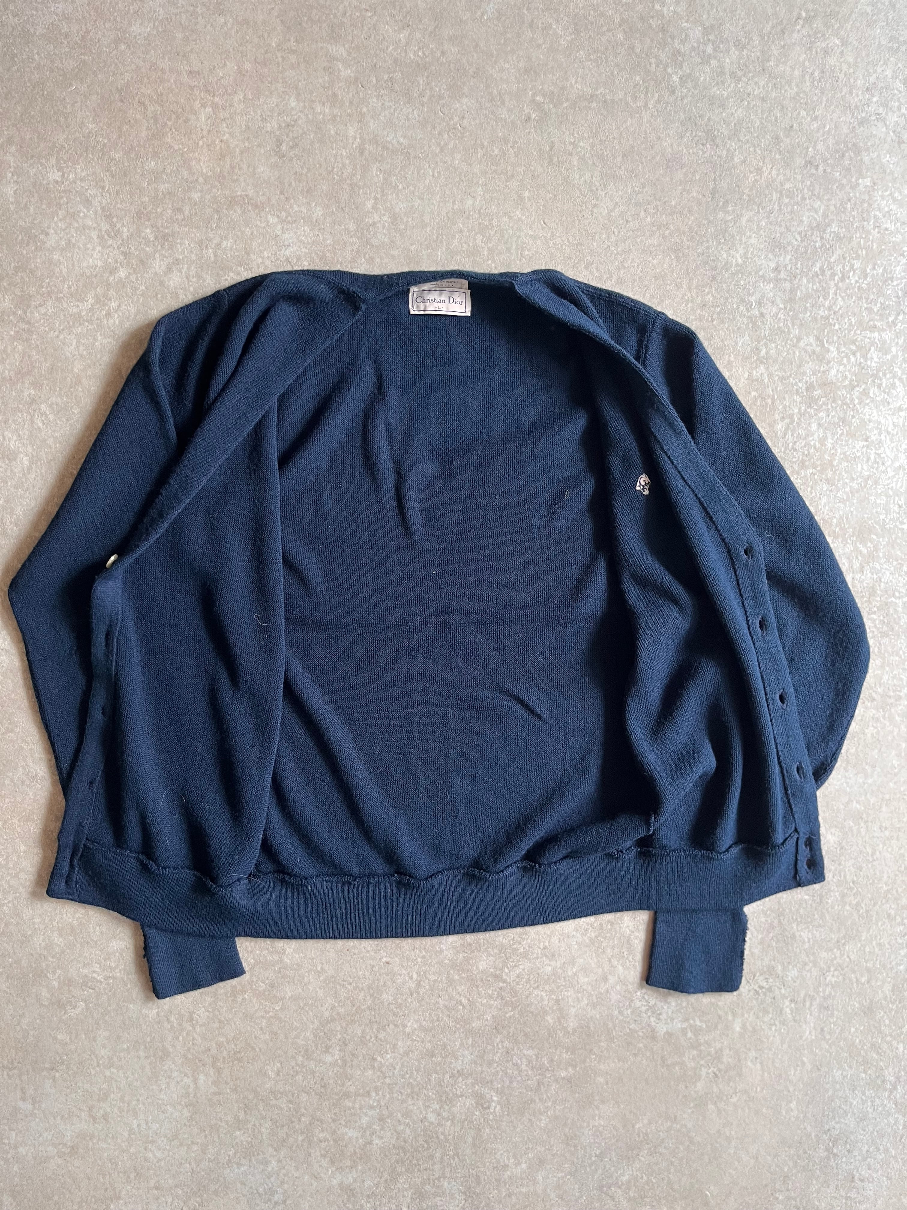 1980s Christian Dior Acrylic Cardigan Made in USA L G456 | ROGER'S