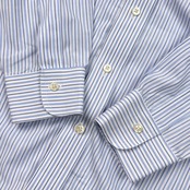 Brooks Brothers ブルックスブラザーズ REGENT NON-IRON ストライプ BD ボタンダウン 長袖 ワイシャツ ドレスシャツ 15 1/2-31/ブルー×ホワイト系 メンズ