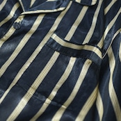 stripe pattern satin pajama shirt