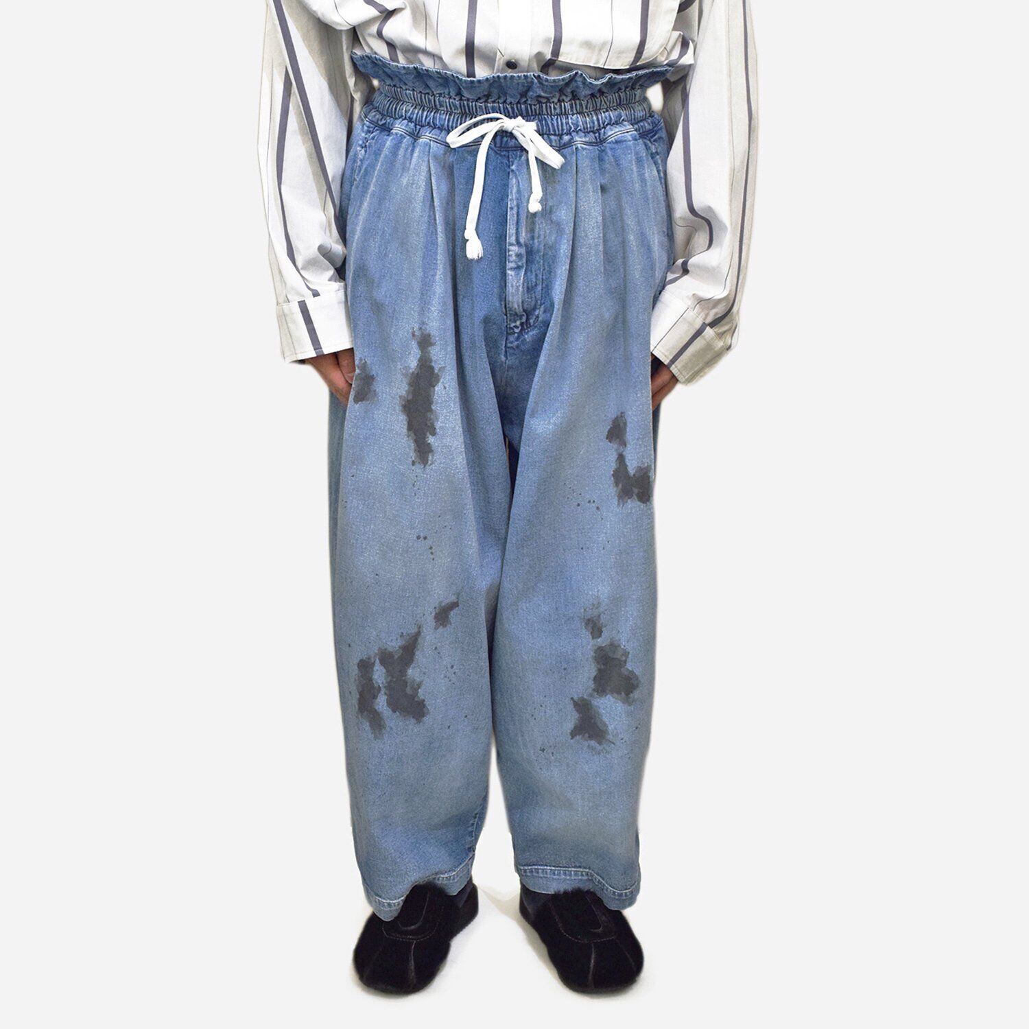 my beautiful landlet 8oz DENIM WIDE EASY PANTS (INDIGO / ONE WASH