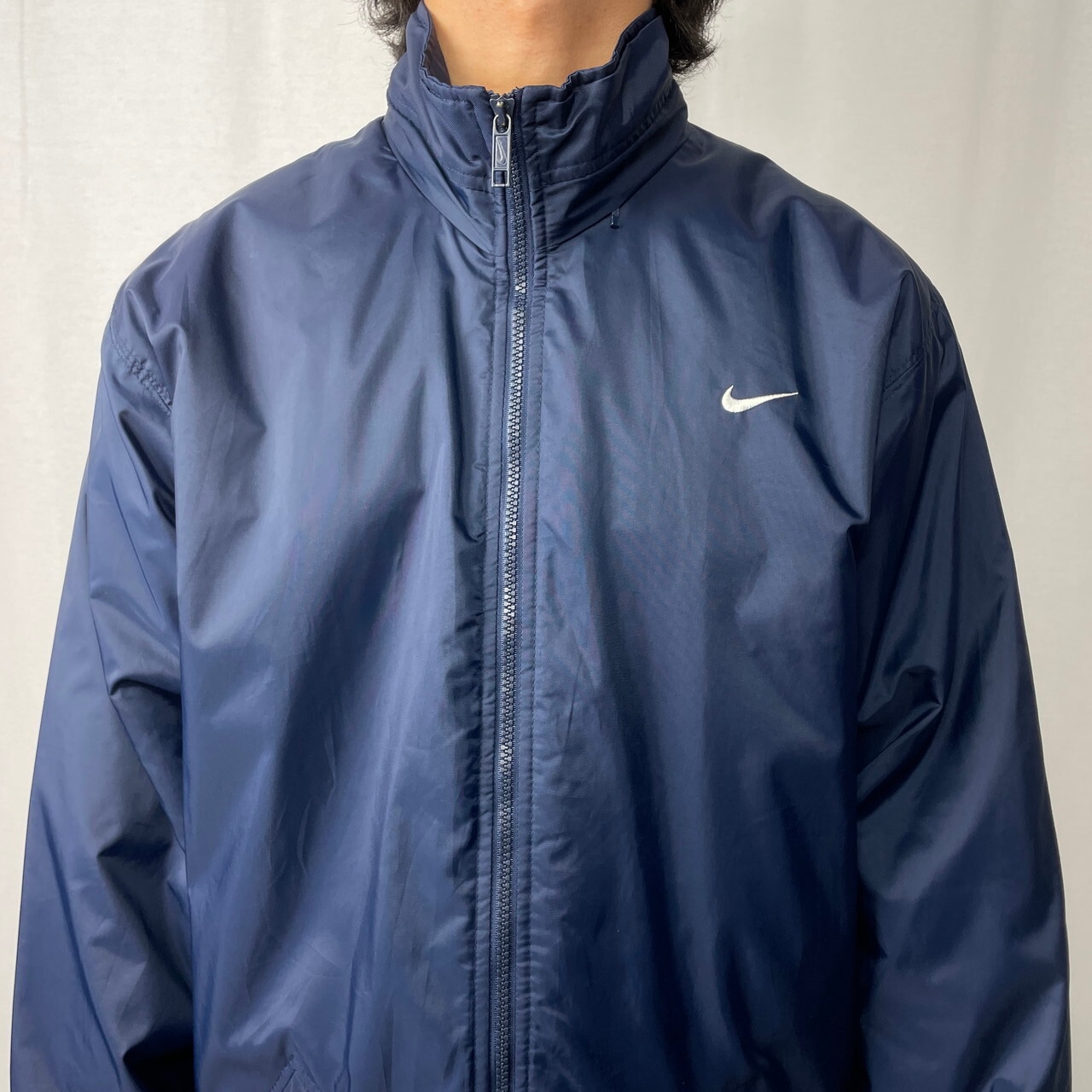 00年代 NIKE ナイキ ナイロンジャケット 中綿入り スウォッシュロゴ 