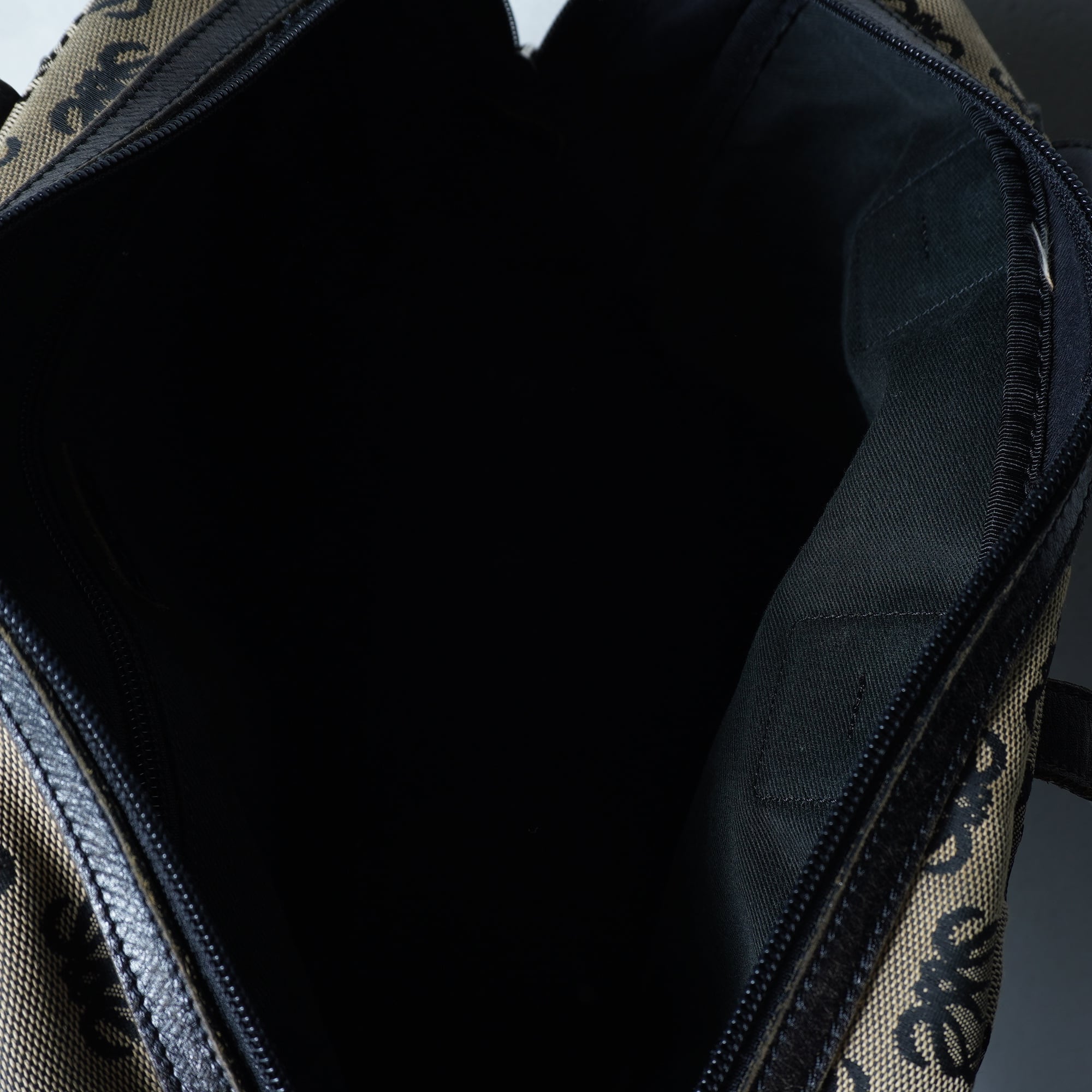 LOEWE】ロエベ アナグラムロゴ総柄レザー切替 キャンバスハンドバッグ