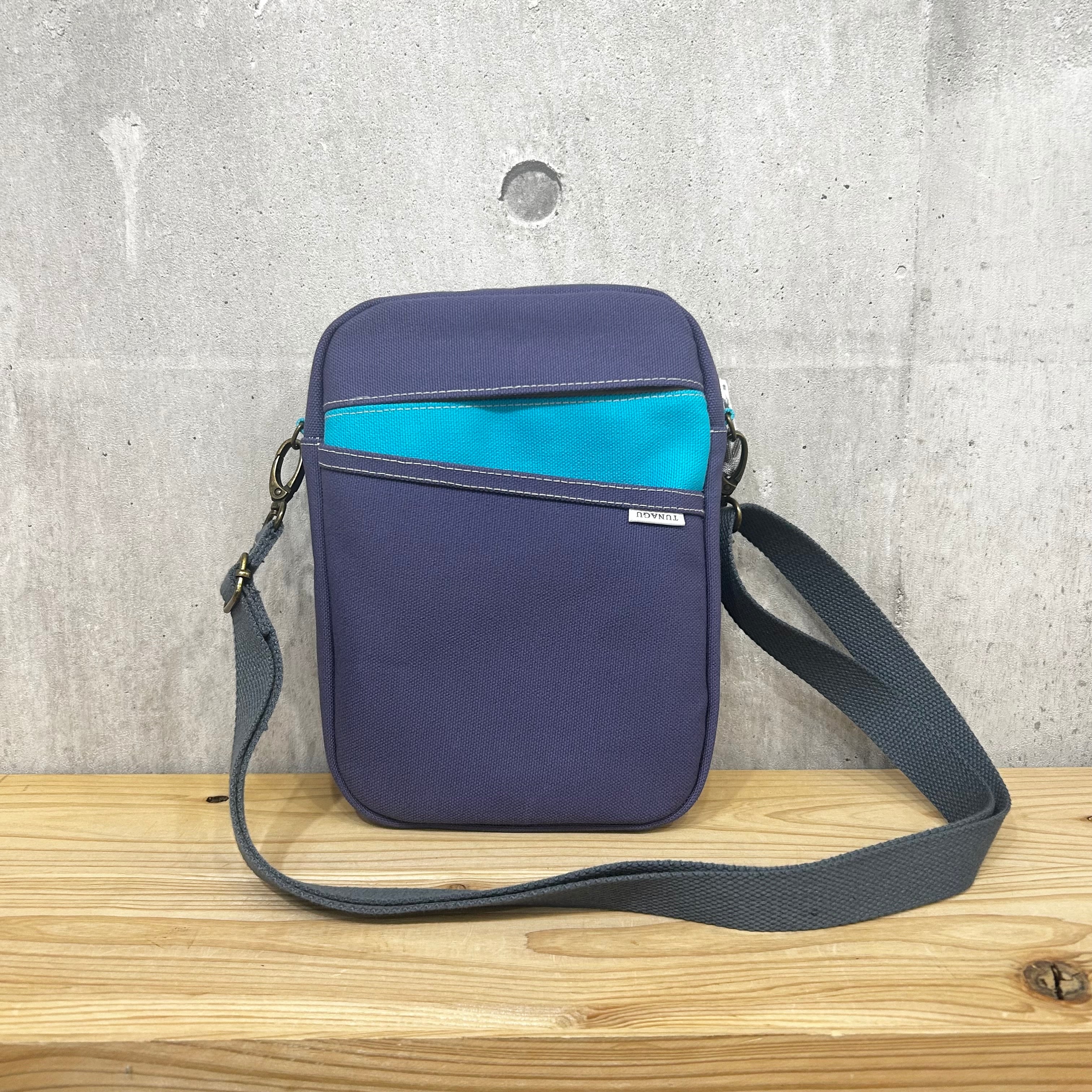 2026年新作.+*縦型square shoulder Bag 〈 パープル×スカイブルー 〉