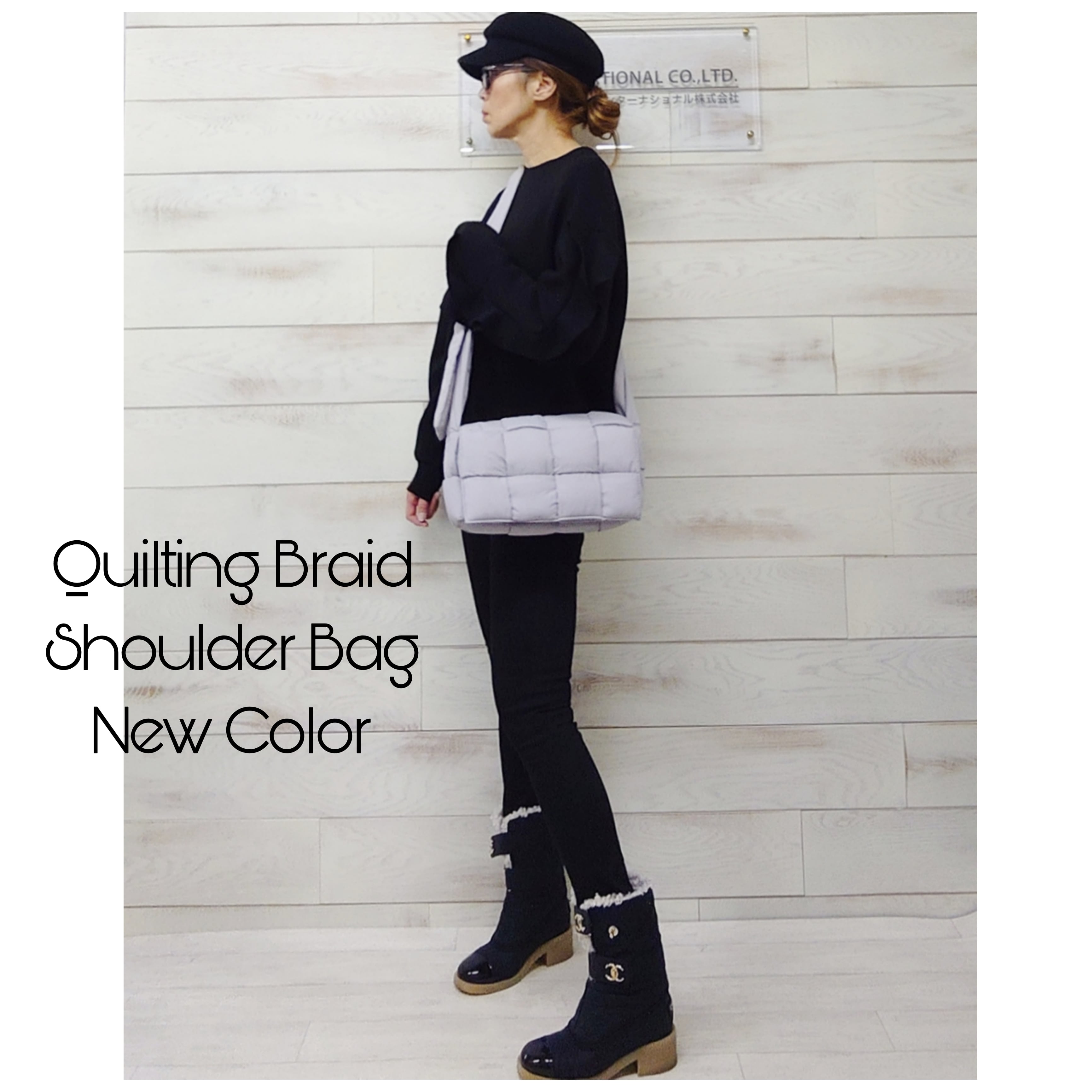 motte キルティングブレードショルダーバッグ/グレー