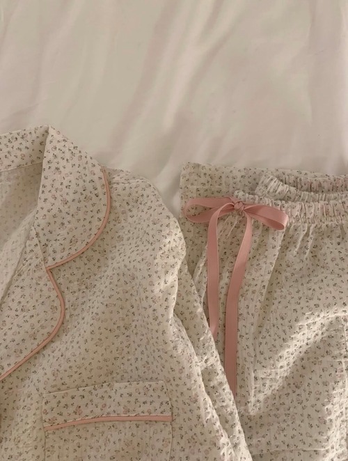 (LITER) darling flower pajama set / 2color