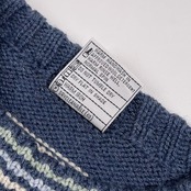 オーストラリア製 BONZ ボンズ 総柄 ウール ニット セーター /ブルー系 メンズ ハンドメイド