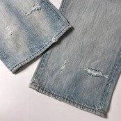 EVISU エヴィス ダメージデニム W31/ライトブルー/ジーンズ/カモメ/ボタンフライ