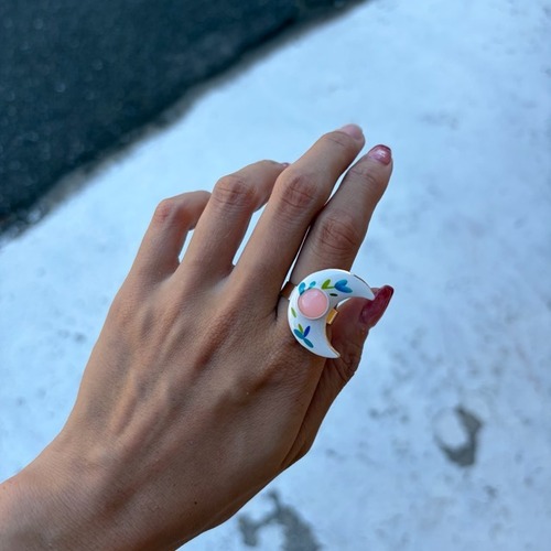 TOPANGA Jewelry  FOLK Art Ring Moon　フォークアートリング　ムーン　　指輪　リング　フラワー　　Ring　