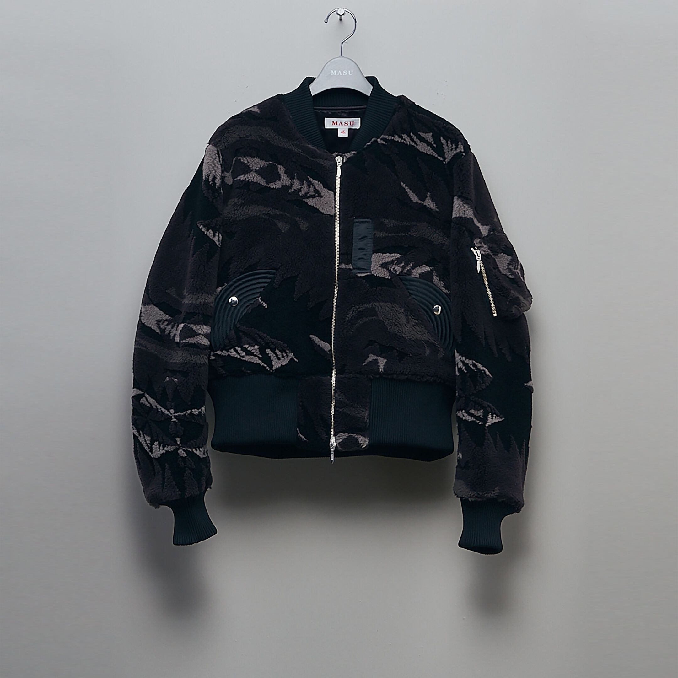 MASU JAQUARD NATIVE FLEECE BOMBER JACKET(BLACK) MVFW-BL0222