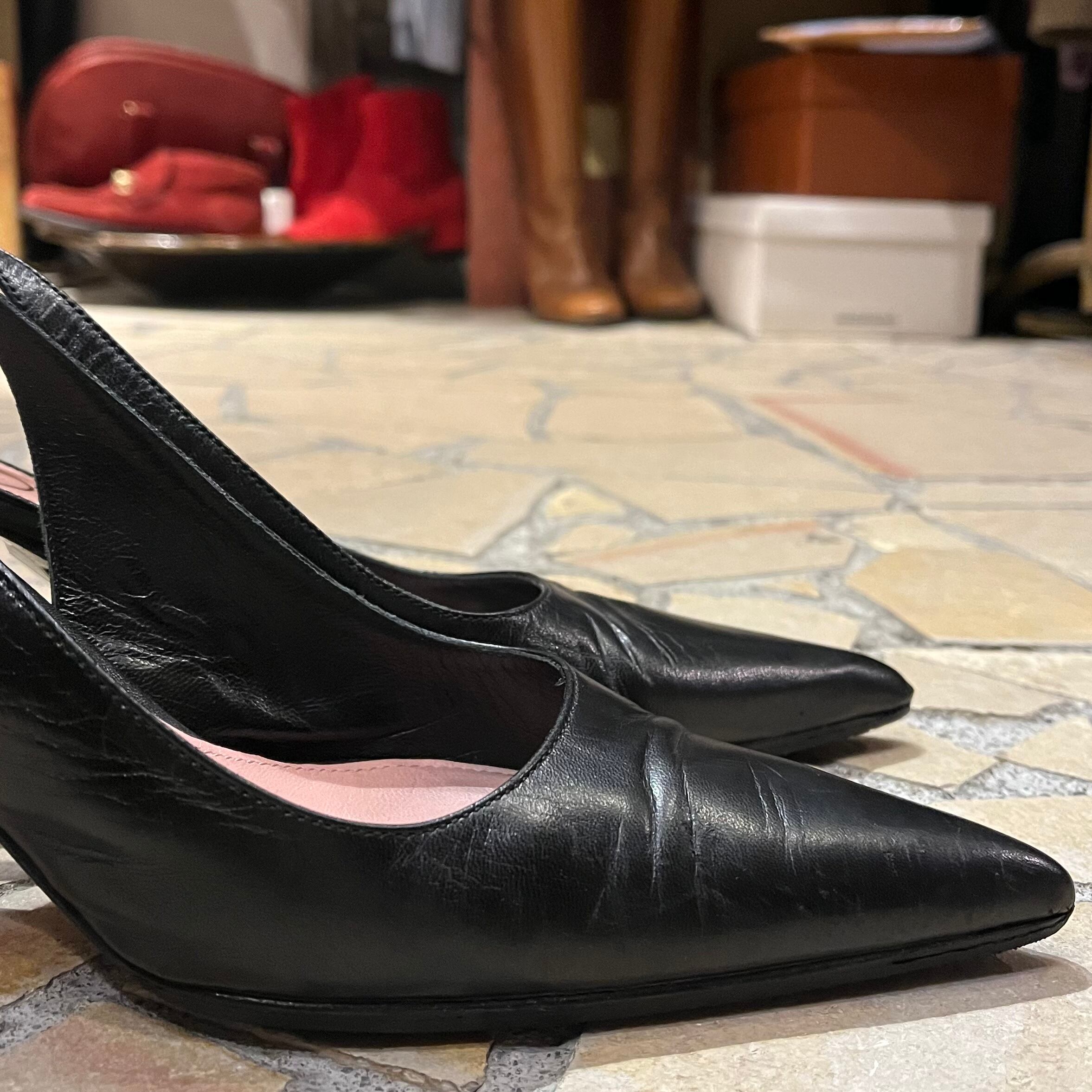 prada “size37 pointed pumps black” プラダ イタリア製ポインテッドトゥパンプスブラック