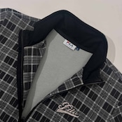 FILA GOLF フィラ ゴルフ チェック ハーフジップ 半袖 プルオーバーシャツ LL/グレー