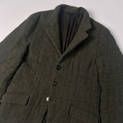 ASPESI アスペジ thermore 中綿入り ツイード 3B テーラードジャケット M/グリーン