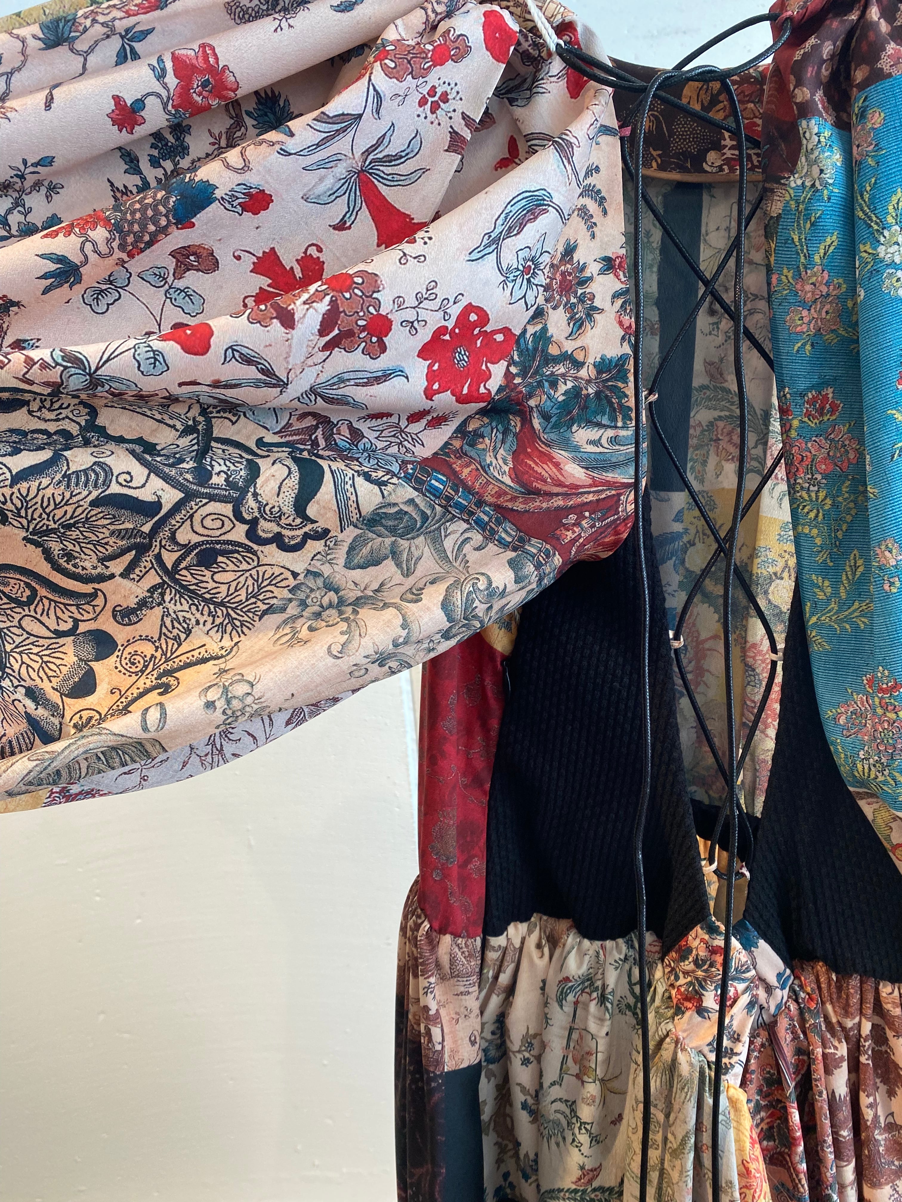 FUMIE TANAKA 花柄 フレア 刺繍 ギャザー ロング丈 ボタニカル FUMIE