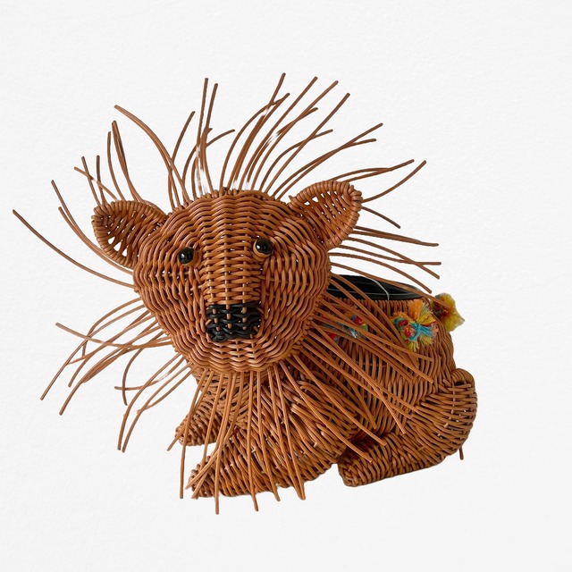 Lion Woven Planter w40cm×D24cm×H32cm  ライオン バスケット プランター 植木鉢