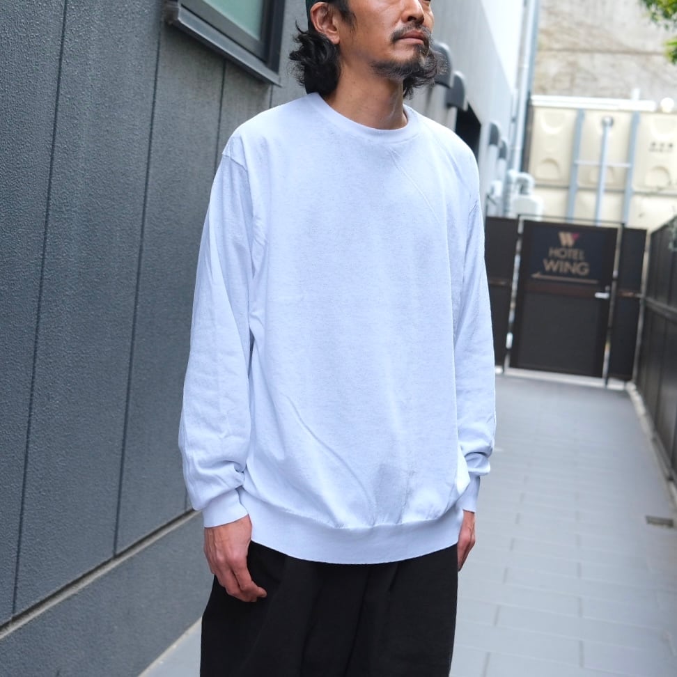 COMOLI(コモリ) / コットンジャージ長袖Tシャツ-WHITE-(C03-05004) | Signs