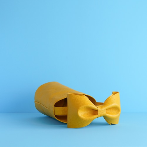 kotty ワンショルダーリボン バレルバッグ シュリンクレザー