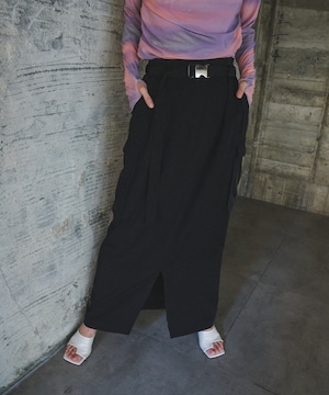 NARROW CARGO SKIRT (BLACK)