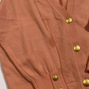 カシミヤ100% Pierre Cardin ピエールカルダン 金ボタン ニット カーディガン サイズ 40 /サーモンピンク/レディース/ビンテージ