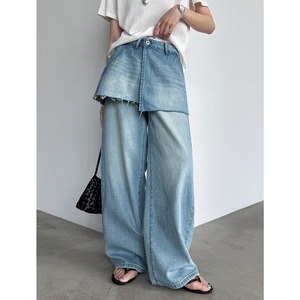 layered denim pants　k-0056