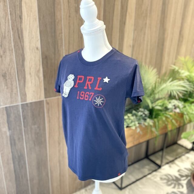 RALPH LAUREN】ラルフローレン POLO Tシャツ くま クマ ネイビー 赤 M