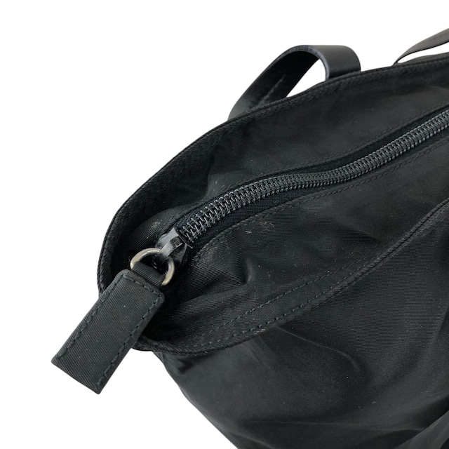 PRADA プラダ ハンドバッグ ブラック トライアングルロゴ ナイロン トートバッグ vintage ヴィンテージ オールド gujv48